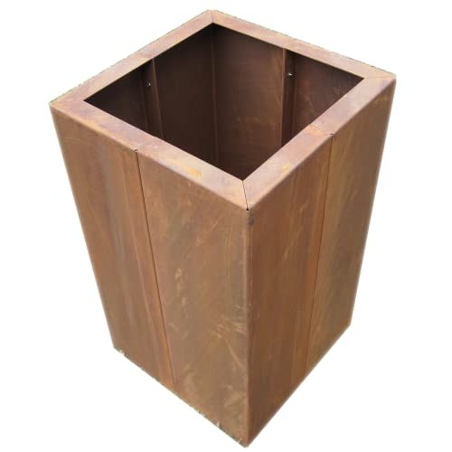 BeGuJa Steelshop Cuboide - Macetero de metal (50 x 50 x 85 cm, 200 L, 32 kg)