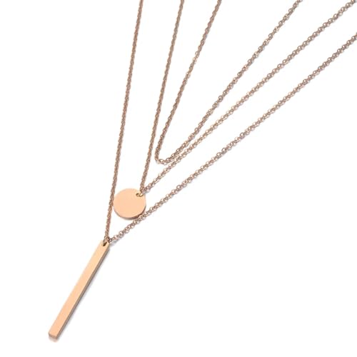 Collier Bohême Homme et Femme avec Pendentif Cœur Chaîne Y Triple Rang