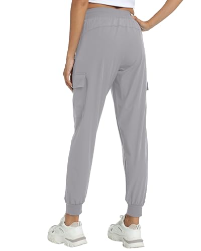 Women's Joggers with Pockets Lightweight - Water Resistant Cargo Athletic Pants for Hiking Running Camping Travel3