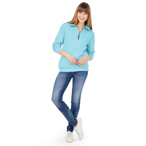 Image of Charles River Apparel Unisex Crosswind Quarter Zip Sweatshirt, Soft Cotton Blend Pullover with Pockets