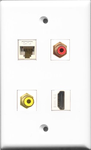 Riteav – Placca Da Parete Decora Con Presa Elettrica 15A, 1 Porta HDMI, 1 USB A-A E 1 CAT6 Ethernet