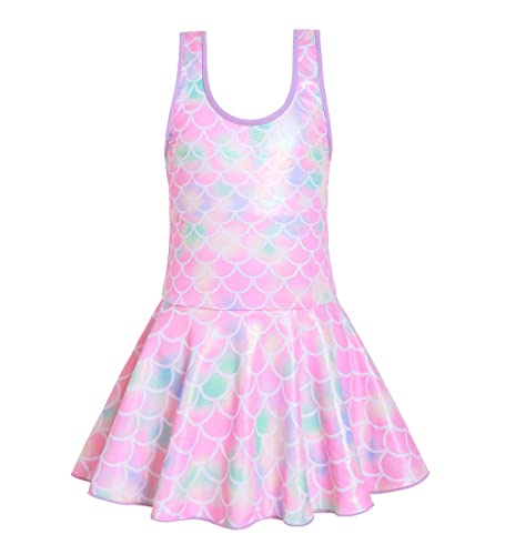 Image of Girls One Piece Rainbow Unicorn Swimsuit Stars Print Swimwear Bathing Suit