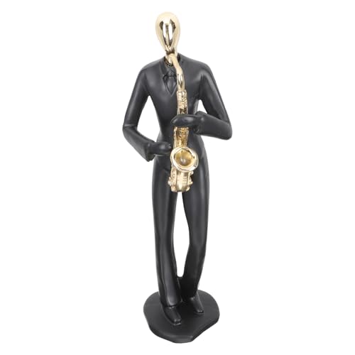 Figurine saxophone en résine noire comme ornement de bureau chic - 2