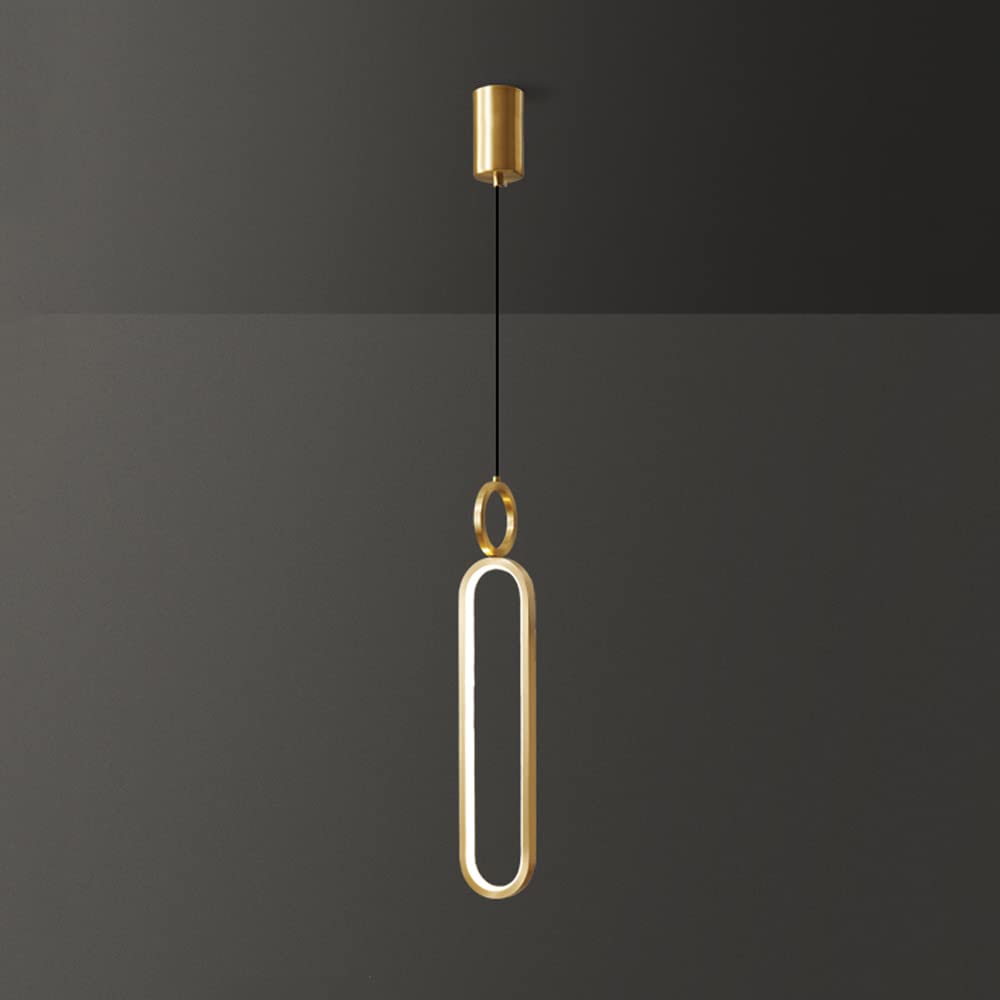 Plafonnier suspendu en laiton LED, décoration d'intérieur haut de gamme