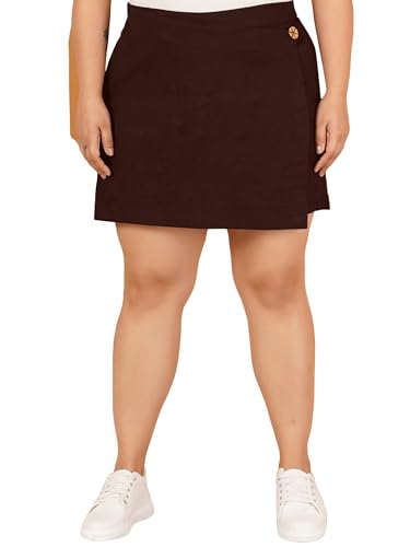 Image of Indietoga Womens's Plus Size Classic Stretchy All Time Trendy Knee Length Versatile Cotton Skorts /Shorts (2XL to 7XL)