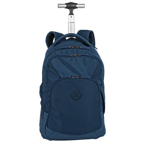 Mochila Sestini Rolling 2 com Carrinho, 2 Compartimentos, Azul Oceano