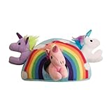 Snugarooz Hide & Seek Rainbow Dog Toy with Repair Patch – Interactive Plush Rainbow with 3 Squeaky Unicorns – Designed for Fun and Engaging Play for Your Pup