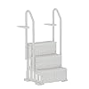 UPHYB Pool Ladder, 3-Step Pool Stairs with Double Handrails and Non-Slip Steps for 36-50” Above Ground and In-Ground Pools, White