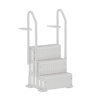 UPHYB Pool Ladder, 3-Step Pool Stairs with Double Handrails and Non-Slip Steps for 36-50” Above Ground and In-Ground Pools, White