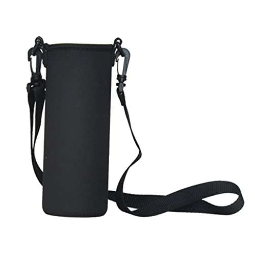 ELAYARD 2 piezas Funda para Botellas de Agua de Neopreno con Correa Protección Térmica y Portátil para y Actividades de Negro y Rosa