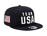 ALLNTRENDS Team USA Hat Embroidered American Flag US Flat Brim Cap (Navy)