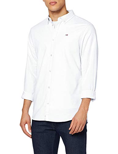 Tommy Jeans Herren TJM Stretch Oxford Shirt Freizeithemd, Weiß (White...