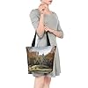 AABSTBFM Park Printed Shopping Bags for Women Ladies Girls, Reusable Zipper Shoulder Tote Bag, Grocery Bags, Shopper Handbag, and Beach Bag #1