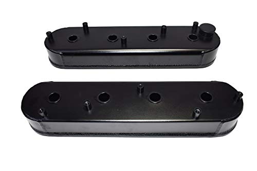 A-Team Performance Fabricated Aluminum Valve Covers with Gasket Coil Mounts Compatible with GM LSX Black