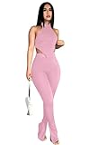 Workout Outfits for Women 2 Piece Seamless Ribbed High Waist Leggings with Sports Bra Exercise Set S Pink