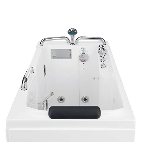 Empava 53 In. Acrylic Whirlpool Walk-In Tub Water Jets Alcove Bathtub With Left Side Door , White #TOP3