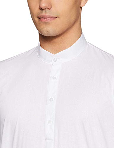 Men Cotton Kurta Pyjama Pajama Set Casual Regular Ethinic Wear Indian Dress White3