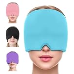 Migraine Relief Cap, Single-Sided Gel Surround Ice Pack Mask for Migraine, Sinus, Stress, Frontal Headaches, Cold Hot Therapy Migraine, Reusable Washable Pack Used for Sinusitis (Blue)