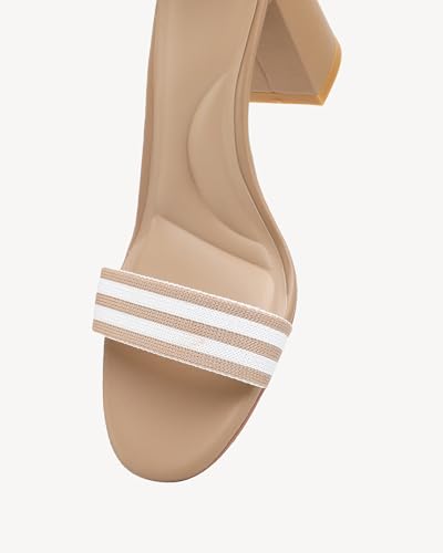 Women's Comfortable Chunky Heel Sandals - Open Toe Ankle Strap Block Heels, Non-Slip Dressy Sandals for Wedding, Party, Office4