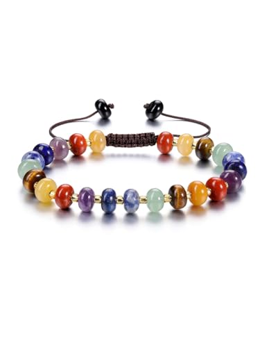 CrystalTears Chakra Crystal Bracelet for Women, Colorful Wom