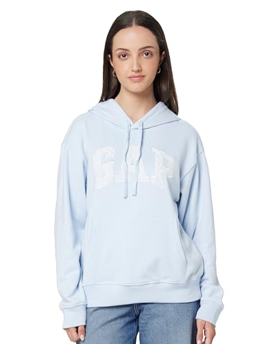 Image of Gap Women Graphic Printed Relaxed Fit Full Sleeve Hoodie