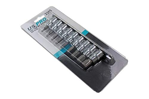 US PRO 9pc 3/8" dr SAE/Imperial Hex, Allen Bit Sockets Socket Rail 3385, Silver, Variety Pack - Image 3