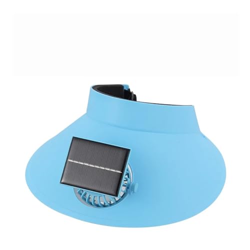 QAZMLP Cappello estivo con protezione solare, alla moda, for esterni, con tesa larga, con ventola di ricarica USB e visiera parasole for uomini e donne(Blue)