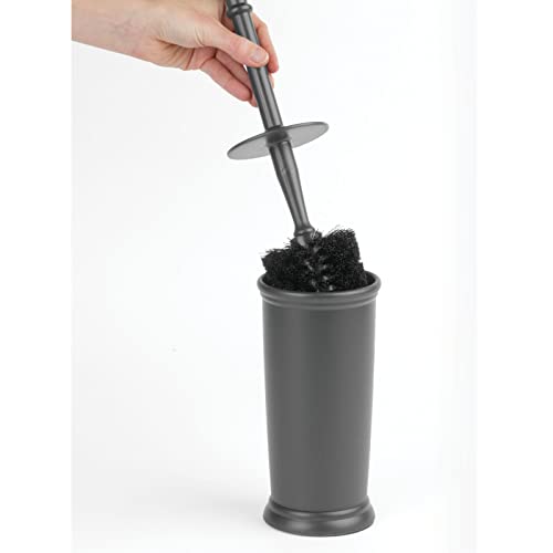 Mdesign Toilet Bowl Brush And Holder - Covered Bathroom Toilet Brush - Standing Toilet Bowl Scrubber In Modern Holder - Space Saving, Deep Cleaning Brush For Toilet - Hyde Collection - Charcoal Gray #TOP5