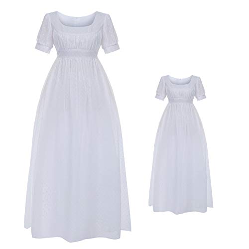 Miaocos Peggy Child Costume Family Matching Outfits Mommy Kid Hamilton One-Piece Victorian Vintage Cosplay 1Pc White Dress #TOP5