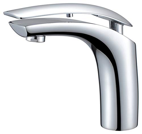 Derpras Waschtischarmatur, für Badezimmer, Waschbecken, Armatur, Waschbecken, Spülbecken, Küche, Bide, Hotel, Villa, kalt und warm, modernes Design, verchromt