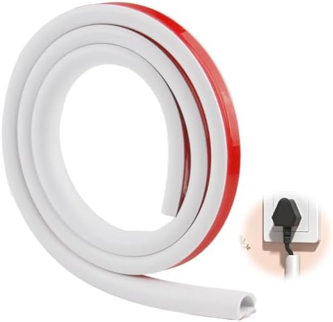 Conducto de cable de 1 m, 1 m de canal de PVC de 15 × 10 mm, autoadhesivo, corte a medida, conducto de cable de pared, cubierta de cable de TV de pared para proteger sus cables TV, escritorio, blanco
