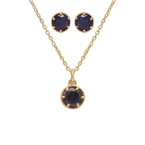 Natural Blue Sapphire Necklace by Kala