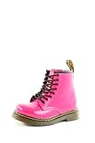 cuir rose brevet Lamper Dr. Martens Brooklee, Boots mixte bébé - Rose (Hot Pink Patent Lamper) - 22 EU