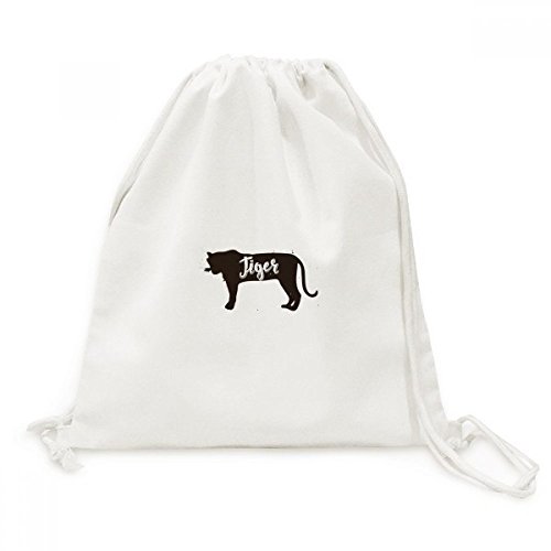 Sac cordon en toile tigre noir et blanc pour transporter vos affaires sans effort
