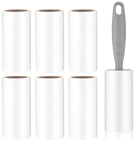 MOMENT Lint Roller Remover Hair Kit Extra Sticky Reusable Lint Remover with 210 Sheets(7 Rollers+1 Upgraded Handles) Fluff Brush for Clothes/Furniture/Bed/Car/Dog Cat Hair/Carpet/Dust