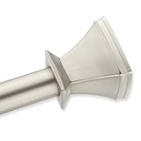 Elegant Home Fashion Square Decorative Shower Curtain Rod, Brush Nickel