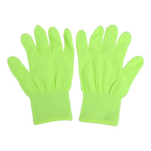 6 Pair Fluorescent Green Gloves Stretchy Glow Work Gloves Full Finger Gloves Dance Cosplay Gloves Bar Party Supplies