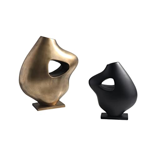 Vase abstrait moderne en céramique de 21cm pour fleurs séchées