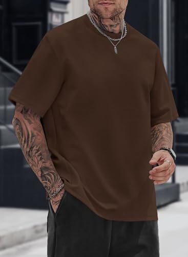 Image of Herberton Mens Oversized T-Shirts Heavyweight Cotton Stretch Fashion Thick Tee Tops (S-3XL)