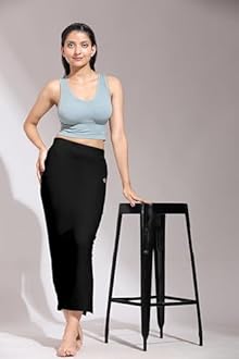 TRENDMALLS Women's Polyester Spandex Stretchable Straight Saree Shapewear Petticoat for Women, Cotton Blended, Skirts for Women, Saree Shaper