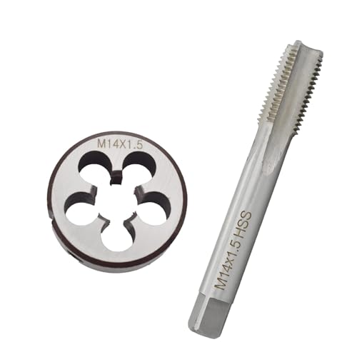 M14 x 1.5 Metric Thread Tap and Die Set, Wookiwuki Standard High-speed Steel Machine Tap Die Set M14 x 1.5mm Right Hand