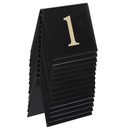 Housoutil Marcadores de Escena del Crimen Acrílicos 15 Piezas Forma de V Doble Cara Números 1-15 Fondo Negro Letras Doradas Resistentes y Visibles para Decoración y Señalización Fiestas