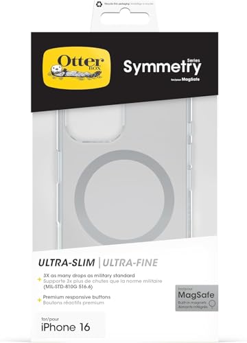 Image of OtterBox iPhone 16 (Only) - Symmetry+ Series Clear Case - Clear - with Camera Control - Snaps to MagSafe - Ultra-Sleek - Raised Edges Protect Camera & Screen - Retail Packaging