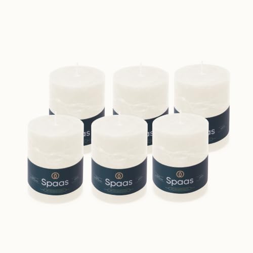 Velas rústicas Spaas blancas que no gotean y duran 65 horas sin olor