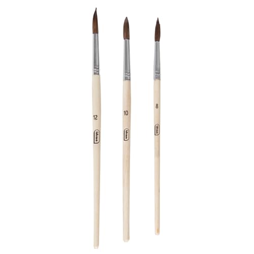 Idena 60108 - Haarpinsel, 3er Set, in den Größen 8, 10 & 12