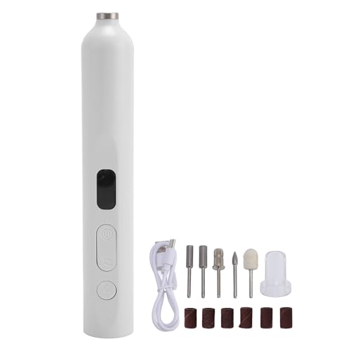 BTSEURY 2 in 1 Electric Nail Drill with Lamp, Portable Nail File Machine with LED Light for Quick Drying, Multifunctional Nail Care Tool for Travel and Business Trips (White)