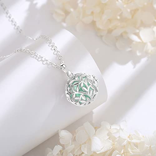 Eudora Harmony Ball Tree Life Angel Bell Necklace Pregnancy, Mexican Bola Pendant Women Jewellery Pendant Long Necklace Women Best Gift, 30" #TOP1
