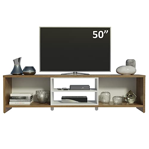 Rack Madesa Sydney Para Tv Até 50 Pol 2 Portas Rustic E Branco