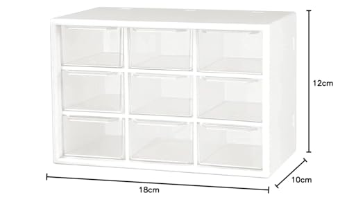 Image of 9 Grid Mini Plastic Acrylic Multipurpose Drawer Storage Box (WHITE)