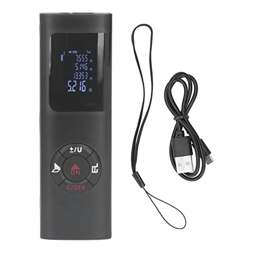 Medidor Láser de 0,16 a 196,85 Pies, Medidor de Distancia Recargable, Herramienta de Visualización Digital de 60 M para Medición de Construcción